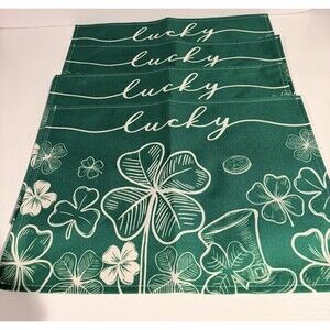 Green Clover Placemats. Set Of 4 New